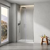 WITEN&NOCK Duschkabine Doppel Pendeltür als Nischentür Duschtür Duschwand ESG Klarglas 6 mm mit...