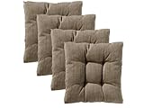Traumnacht Stuhlkissen Cozy 4er Set, Bequeme Sitzkissen für Gartenstuhl, Küche oder Esszimmer,...