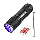 LE LED UV Schwarzlicht Taschenlampe mit 9 LEDs, mini UV Lampe Ultraviolettes Licht mit 395nm für...