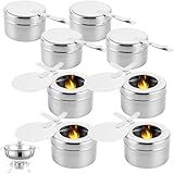 LOPYXBR 8 Stück Brennpastenbehälter Edelstahl, Brennpastenbehälter mit Deckel, Fondue Brenner,...