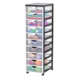 Iris Ohyama, Schubladenbox, Schubladenschrank, Schwarz, 10 flachen Schubladen, A4, Schubladenbox...