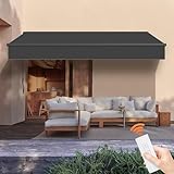 HOMEDEMO Markise Elektrisch mit Fernbedienung Gelenkarmmarkise (300 x 250cm) Anthrazit mit...