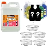 Cléopatre - Set Transparenter Kleber 2kg + 6 Glittertuben + 5 Aufbewahrungsboxen - Kleber,...