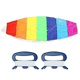 Tnfeeon Regenbogen Sport Drachen, 1.4m Software Helle Farbe Dual Line Stunt Power Sport Drachen...