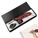 Vintage Quill Pen - Elegantes Schreibwerkzeug, 10 Zoll Stift mit Tinte, Metallfeder Glatter Fluss,...