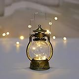 Mini Öllampe, LED Vintage Laterne, Kunststoff Retro Hängende Öllampe mit Schalterknopf, Hängende...