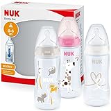 NUK First Choice+ Babyflasche im Set | 0–6 Monate | Temperature Control Anzeige | 300 ml |...
