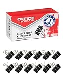 Office Products Foldback-Klammern 32 mm / 12 Stück/aus Metall/Schwarz/Silber/Unempfindlich Gegen...