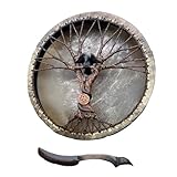 Schamanische Trommel 25cm | Baum Des Lebens Sibirische Trommel Mit Trommelstock, Schamanentrommel...