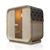 Artsauna Fasssauna Nolvik M, Outdoor-Sauna aus Fichtenholz, 3,6 kW Ofen, LED, Komplettset mit...