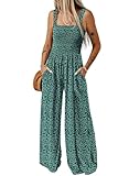 Dokotoo Jumpsuit Damen Sommer Blumenmuster Latzhose Casual Lose Overall Leicht Lang Romper Weites...