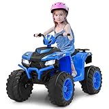 COSTWAY 24V Elektro Kinderquad, Elektroquad mit drahtloser Verbindung, Musik, Radio, Profilreifen,...