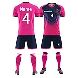 Benutzerdefiniert Trikot T-Shirt Shorts 2 Teiliges Set Jeder Name Nummer Team Logo - Fußballtrikot...