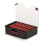 Mivos Sortimentskasten 390 x 284 x 105 mm - Sortierkasten mit 16 Verstellbare Fächer - Schraubenbox...