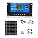 Wresetly 50 W Solarpanel 18 V Solarzellen Bankverbinder Abdeckung mit 100 A Solarregler IP65 für...