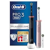 Oral-B Pro 3 3900 Elektrische Zahnbürste/Electric Toothbrush, Doppelpack & 3 Aufsteckbürsten, mit...