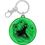 GRUSS & CO Reflektor Motiv Dino | Runder Anhänger mit Schlüsselring und Karabinerverschluss,...