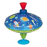 goki 53800 Brummkreisel LED „Weltall“ aus Metall & Kunststoff, Ø 18,5 cm, Höhe 21 cm –...