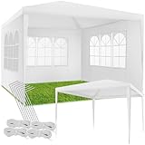 tectake® Pavillon 3x3 m mit verstärktem Gestell, Zelt groß, wasserdicht, Gartenpavillon,...