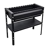 KVOTA Mangal Grill 80 cm – Holzkohlegrill aus 2 mm Stahl, mit 12 Spießauflagen (manuell drehbar),...