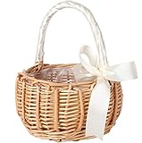 SAGELSHN Picknickkorb für Obst Geflochtener Blumenkorb, Handkorb, Picknickkorb, Hochzeit,...