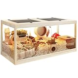 Prolee Hamster-Habitat, kaufest, hölzerner Hamsterkäfig mit zu öffnender Metallgitter-Oberseite,...