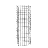 ESTEXO Gabionen-Säule 100 cm Höhe - feuerverzinkt - 4-Eck Säulengabione, Steinkorb,Gabione,...