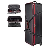 PYXEL STUDIO Fotografie-Studio-Rollwagen Rolltasche Fliegenkoffer für Fotostudio-Lichtständer...