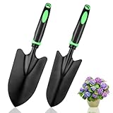 2 Stück Rostschutz Gartenschaufel aus Kohlenstoffstahl (32.5x8cm/32.5x5cm), Anti-Biegen...