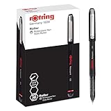 rOtring Rollerball Tintenroller | Nadelspitze (0,5 mm) für präzise Linien | schwarze Tinte | 12...