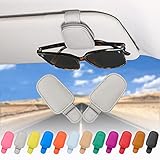 quipuda 2 Pack Brillenhalter für Auto Sonnenblende,Echt Leder Auto Visier Zubehör Sonnenbrillen...