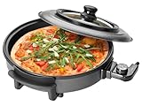 Clatronic® Pizza-/Partypfanne | Multifunktionspfanne zum Kochen, Braten, Dünsten und Warmhalten |...