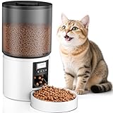 Futterautomat Katze 4 L, Katzenfutter Automat mit Timer 1-6 Mahlzeiten/Tag, Automatischer...