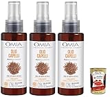 Omia, Olio Capelli Eco Bio con Olio di Semi di Lino, Haaröl mit Flachssamenöl, Für kraus und...