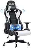 JUMMICO Ergonomisch mit Lendenwirbelstütze, Computerstühle Racing Bürostühle Sessel Massage...