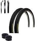 2 x Roverstone 26' Fahrradreifen Fahrradmantel Schwarz 47-559 (26 x 1,75) + 2 Schläuche AV inkl....