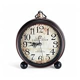 GMMH Retro Analog Wecker, Ohne Ticken, Tischuhr Nachttischuhr (14-3) Alarmwecker Vintage Retro...