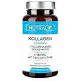 Kollagen Kapseln Komplex + Q10 Hyaluron - Hochdosiert - Gelenke Haut - Vitamine A C D B12 Zink -...