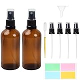 100ml Braunglas Sprühflasche, Sprühflasche Glasflasche mit Zerstäuber, Nachfüllbare Reise...