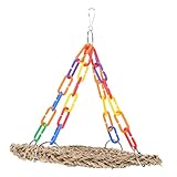 TOYANDONA Papageien Hängendes Kletterspielzeug aus Naturmaterialien mit Schaukel für Vogelkäfige...