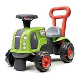 Falk - Traktor Claas - Grün - Silencer Räder - Lenkrad mit Hupe - Ergonomische Gehhilfe - 90%...