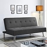 Yaheetech Schlafsofa mit Liegefläche 166,5 cm L × 92 cm B Bettsofa bis 350 kg Belastbar...