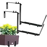 Blumenfensterhalterung - Blumenkastenhalter mit 2 Geländern, verstellbare Blumenkastenhalterung aus...