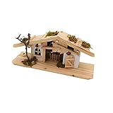 Geschenkestadl Holzhaus 38 cm Krippe Haus Modellhaus