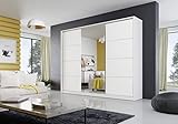 Kleiderschrank mit Spiegel 270 x 205 x 60 cm, Schwebetürenschrank Schrank Garderobe Schlafzimmer-...