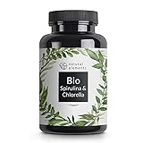 Bio Spirulina & Chlorella Presslinge - 500 Tabletten - 2400mg Spirulina und Chlorella je Tagesdosis...
