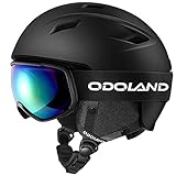 Odoland Skihelm und Skibrille Set Snowboardhelm mit Snowboardbrille für Erwachsene und Kinder,...