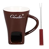 CIYODO Keramischer Schokoladenfondue Topf 11Cm - Fondue Set FüR Schokolade KäSe Und Butter Mit...