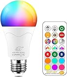 iLC LED Lampe ersetzt 85W, 1050 Lumen, RGB Glühbirne mit Fernbedienung Farbwechsel Farbige Birne...