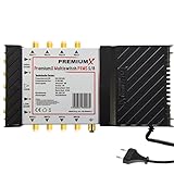 PremiumX PXMS 5/8 Multischalter mit Netzteil Multiswitch 1 SAT für 8 Teilnehmer Satverteiler...